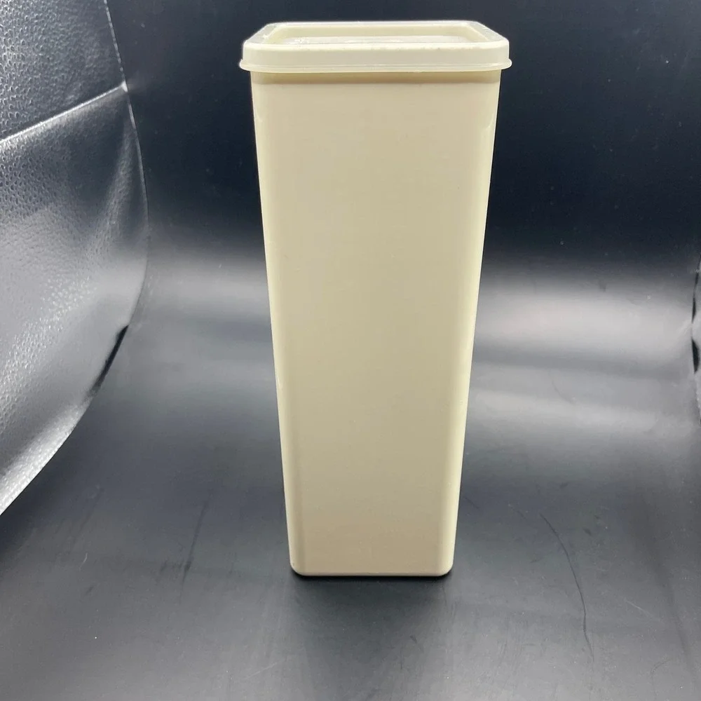 Tupperware Vintage Almond Cracker Keeper 1696-1 with Lid 1697-5 Cream 9 Inch